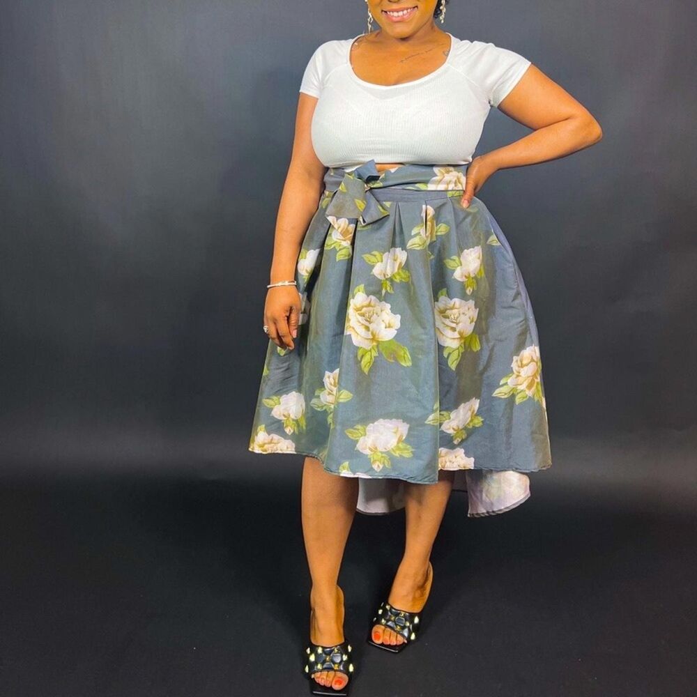 Chic Floral Hi-Low Skirt - Elegant & Stylish
